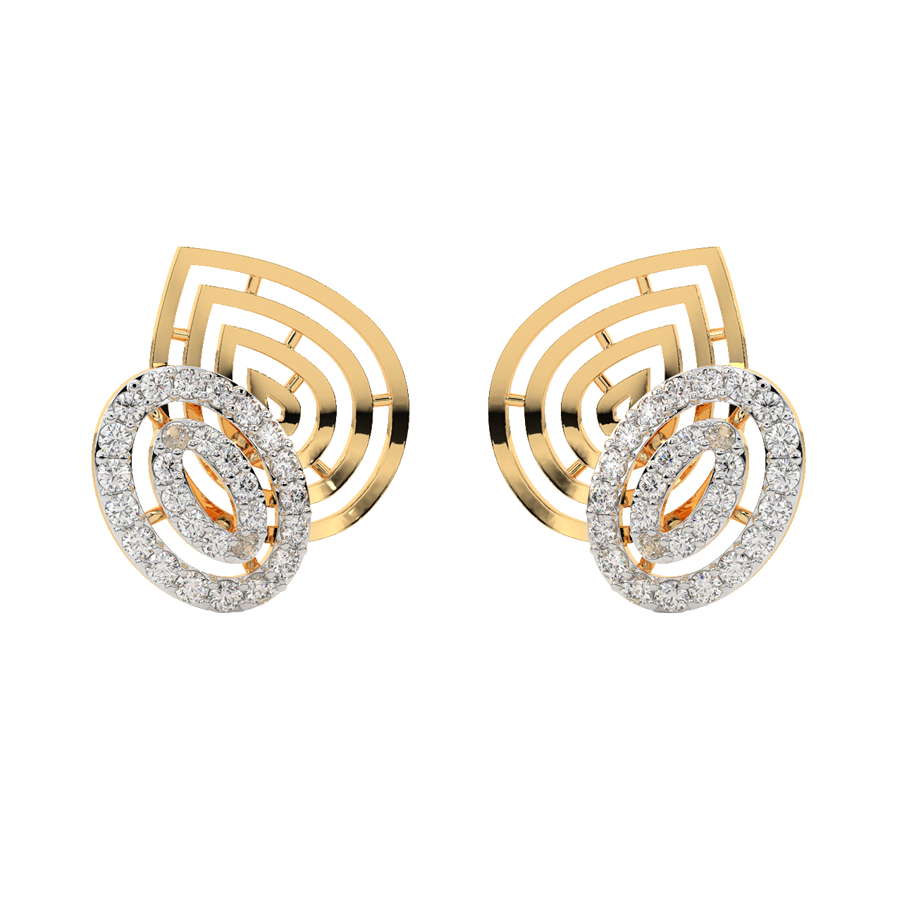 Journi Round Diamond Stud Earrings